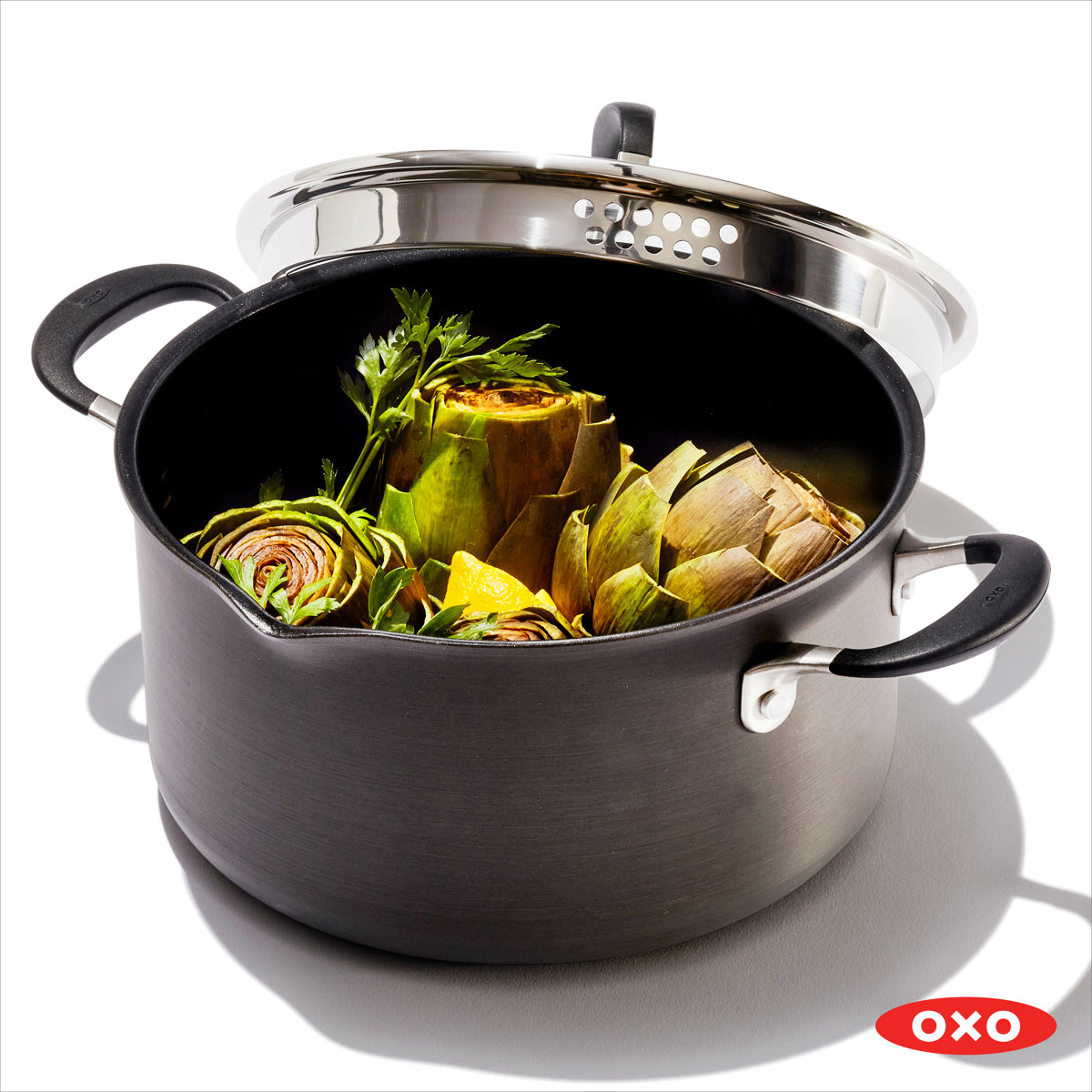OXO 6 qt. Non-Stick Hard-Anodized Aluminum Stock Pot with Lid